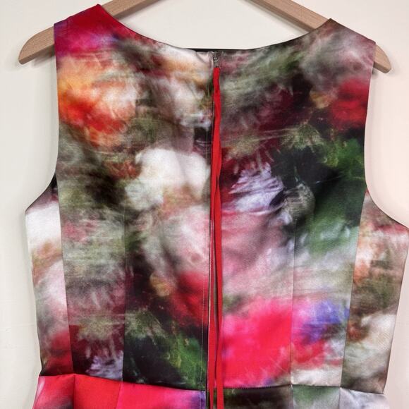 Adam Lippes Duchess Satin Fluted Dress Floral Print Structured Size 12 $2190 - Picture 9 of 16